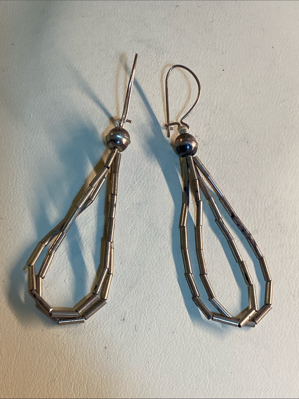 Vintage Native American Liquid Silver Sterling Silver Dangle Earrings